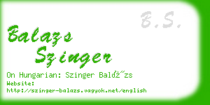balazs szinger business card